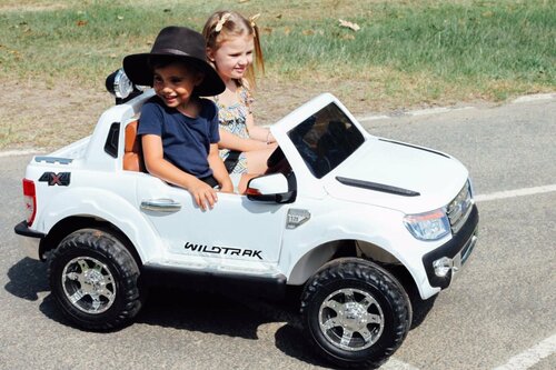 Carro Elétrico Infantil a Bateria 12V com 2 Velocidades e Assento, Idade Rec 3 a 8 Anos, ELEMARA, Branco - Dular